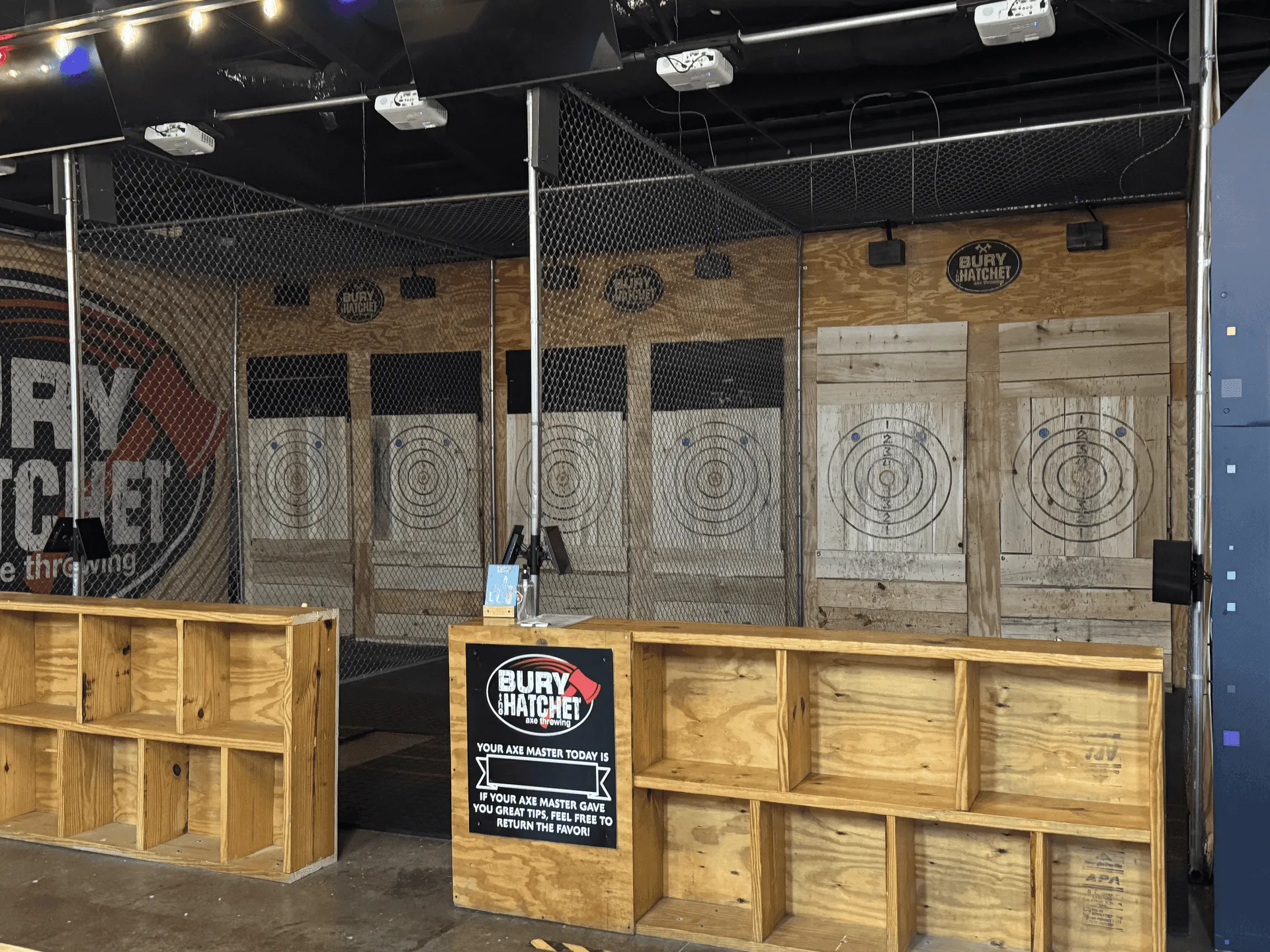 Axe throwing lanes at Bury the Hatchet