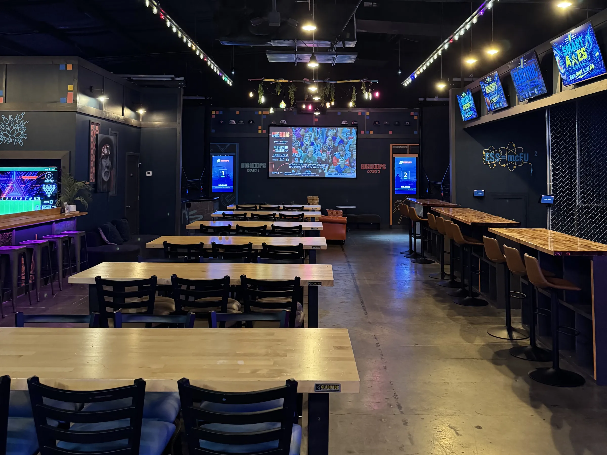 Main dining room at Electric Sports Social